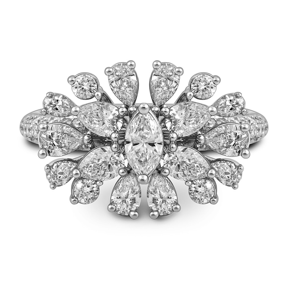 Кольцо из белого золота с бриллиантами (051987)