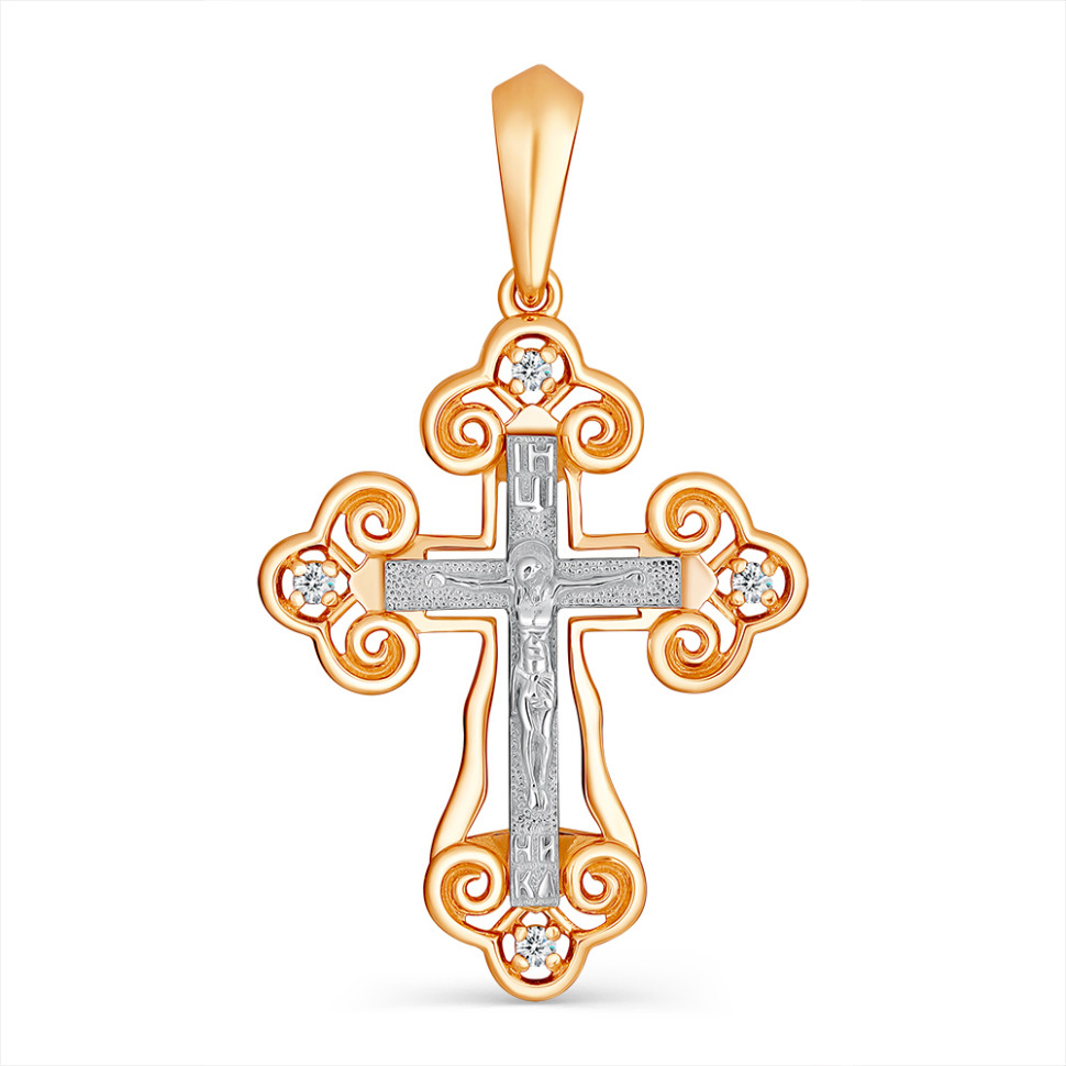 Кулон из красного золота с бриллиантами (058817)