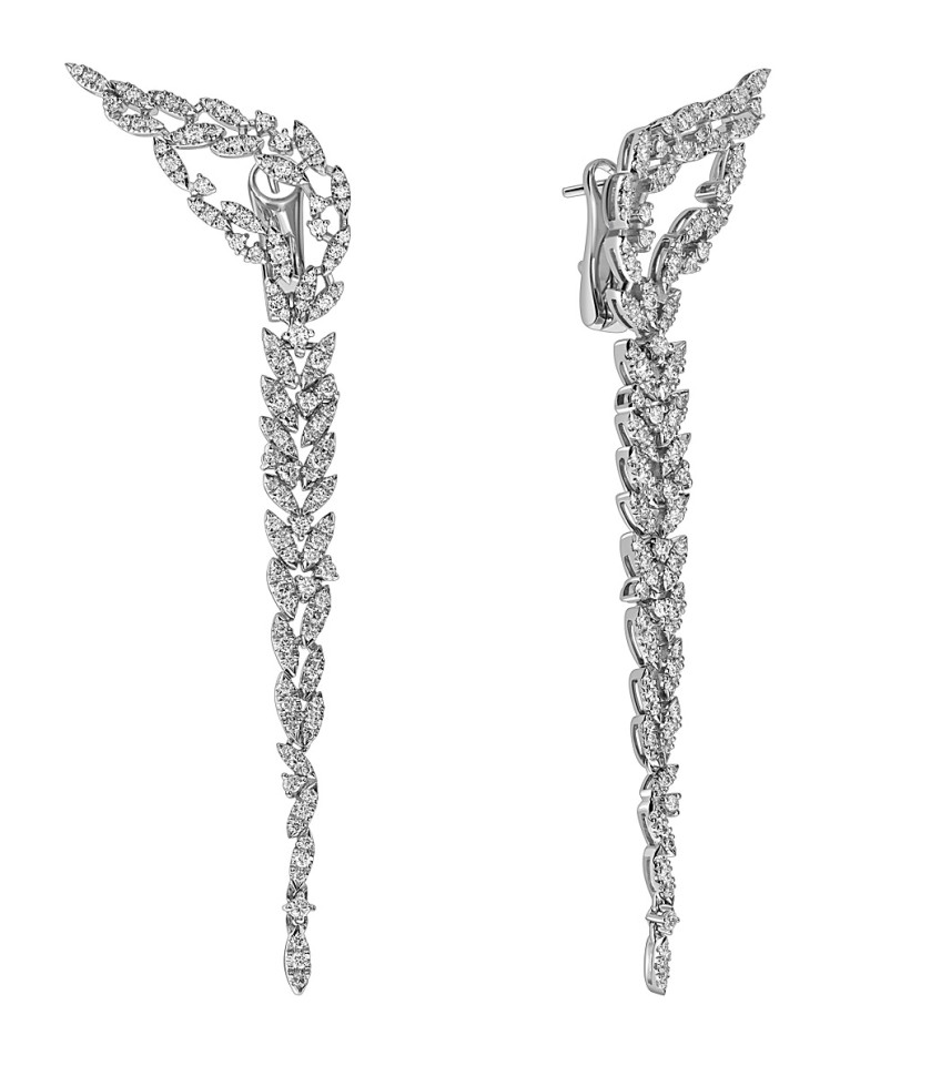 Серьги из белого золота с бриллиантами (051306)