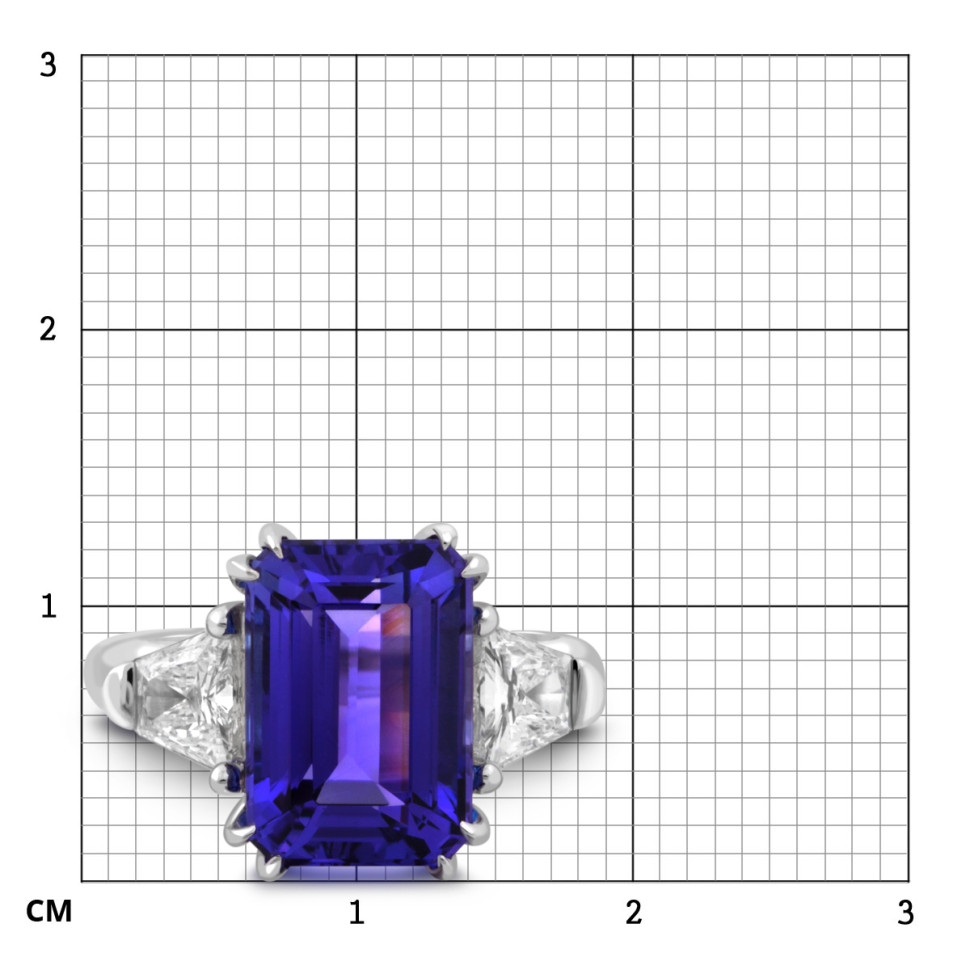 Кольцо из белого золота с бриллиантами и танзанитом (048101)