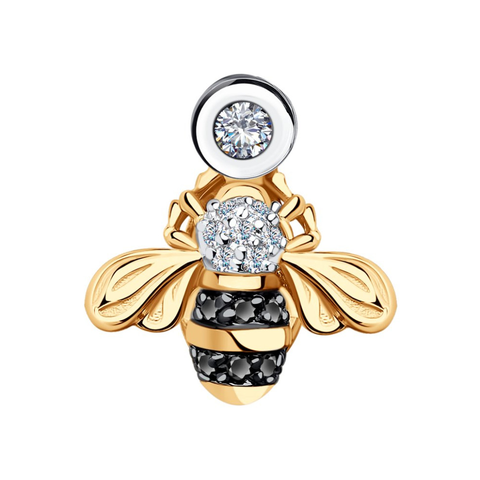 Кулон из красного золота с бриллиантами (049911)