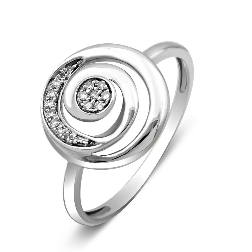 Кольцо из белого золота с бриллиантами (011498)