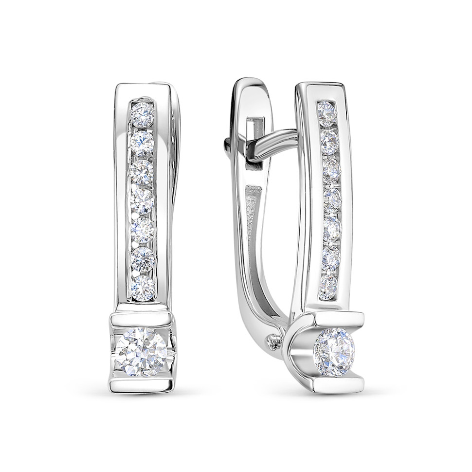 Серьги из платины с бриллиантами (048273)