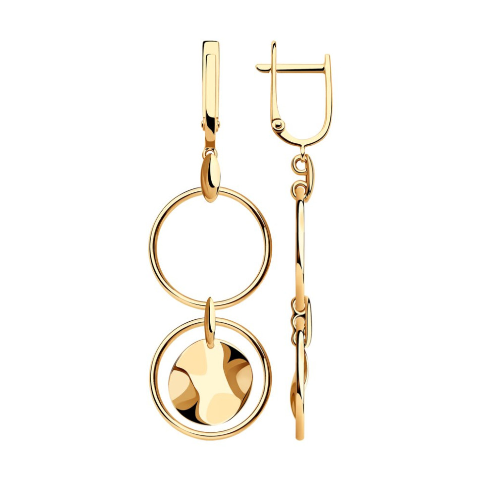 Серьги из красного золота (043225)