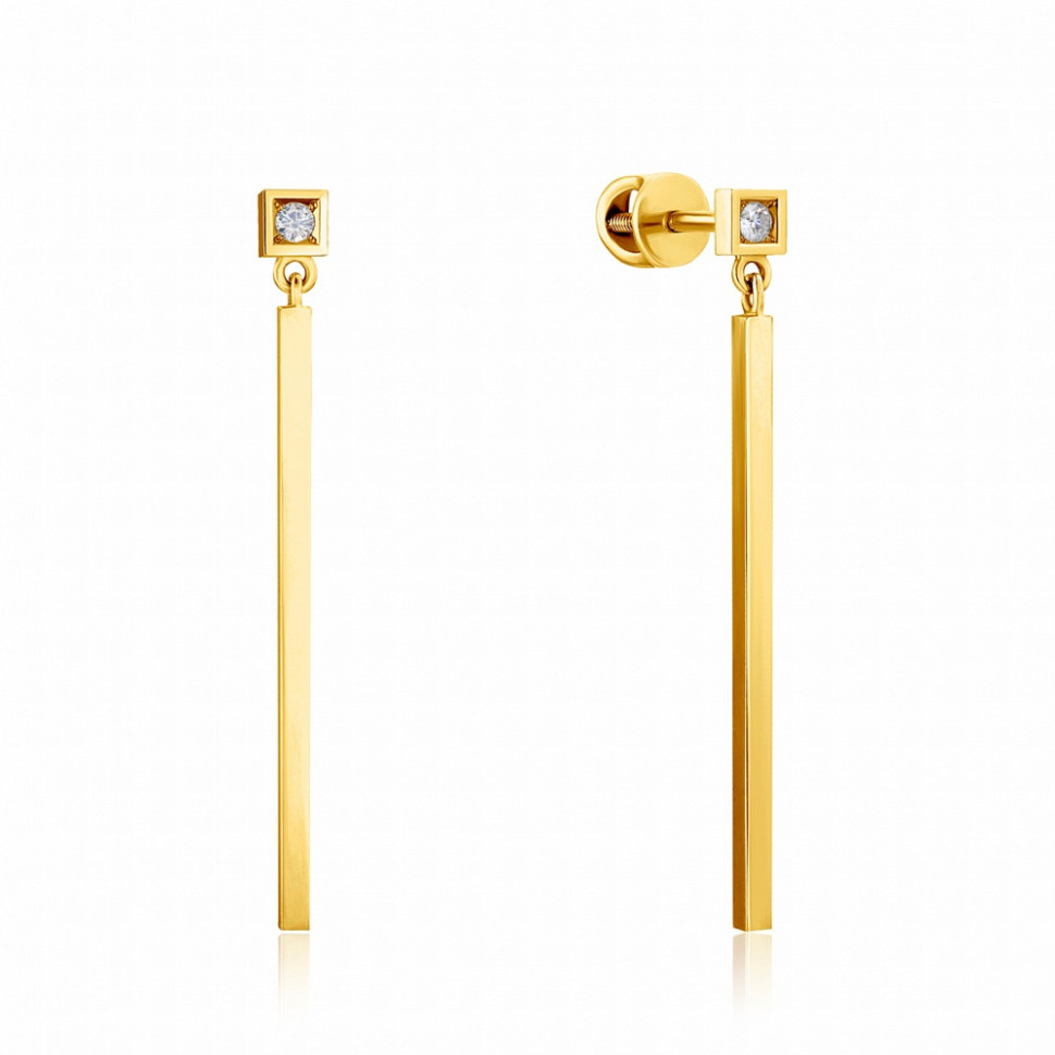 Серьги из жёлтого золота с бриллиантами (047683)