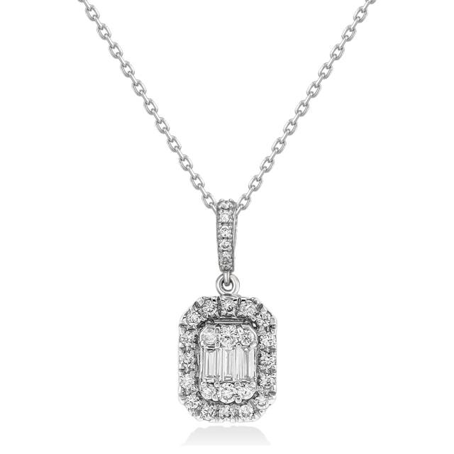 Колье из белого золота с бриллиантами (054651)