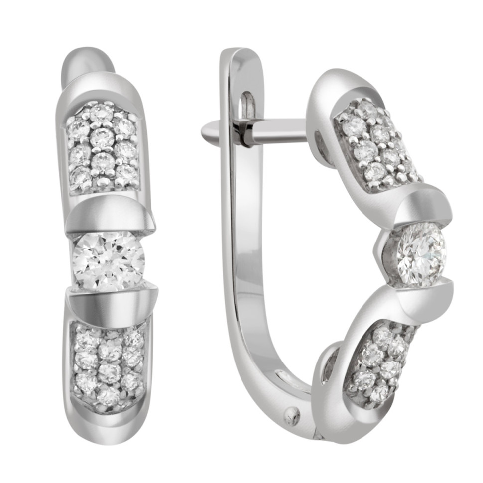 Серьги из белого золота с бриллиантами (036128)