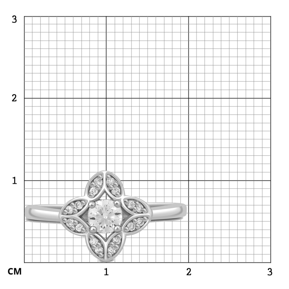 Кольцо из платины с бриллиантами (048793)