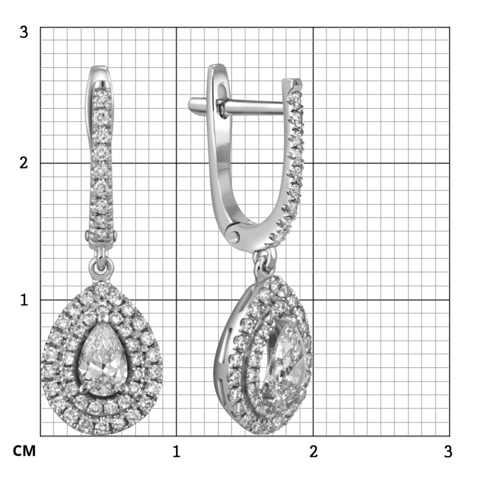 Серьги из белого золота с бриллиантами (052386)