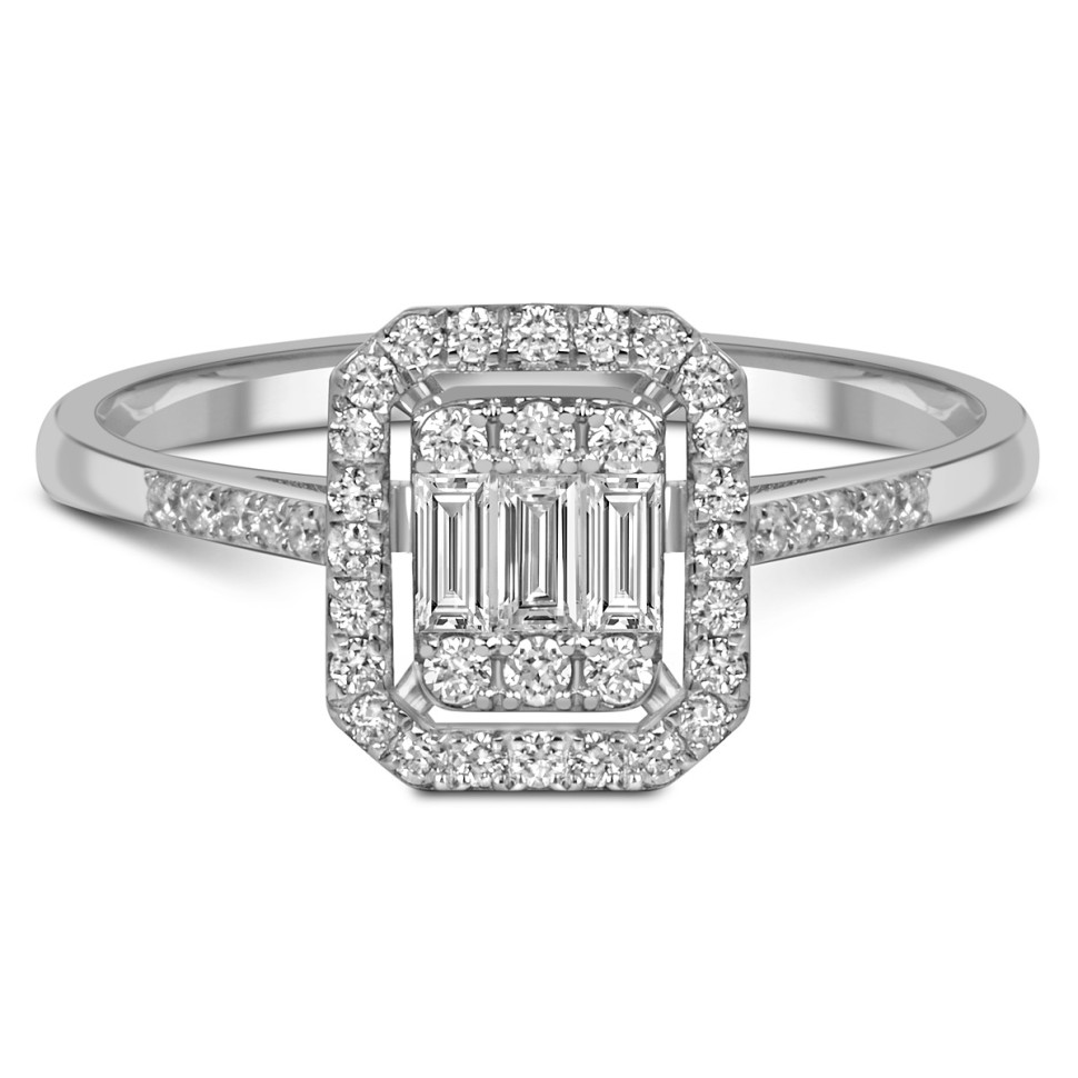 Кольцо из белого золота с бриллиантами (055592)