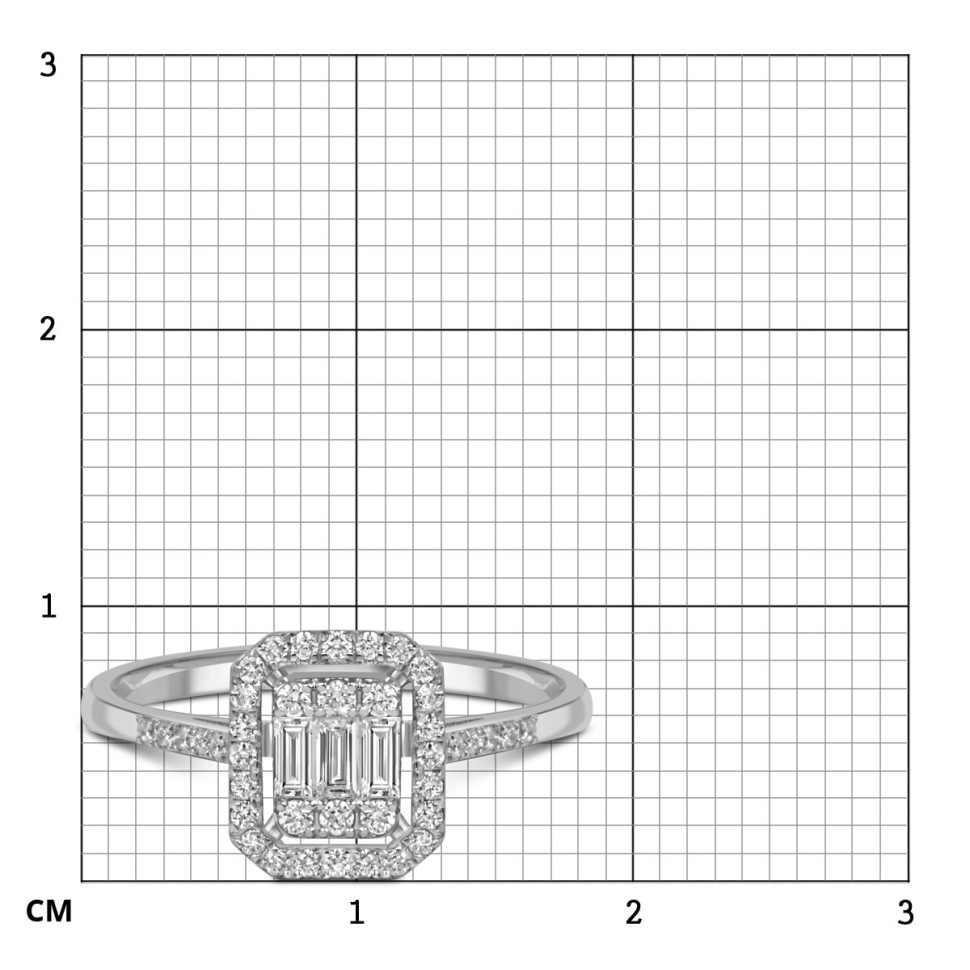 Кольцо из белого золота с бриллиантами (055592)