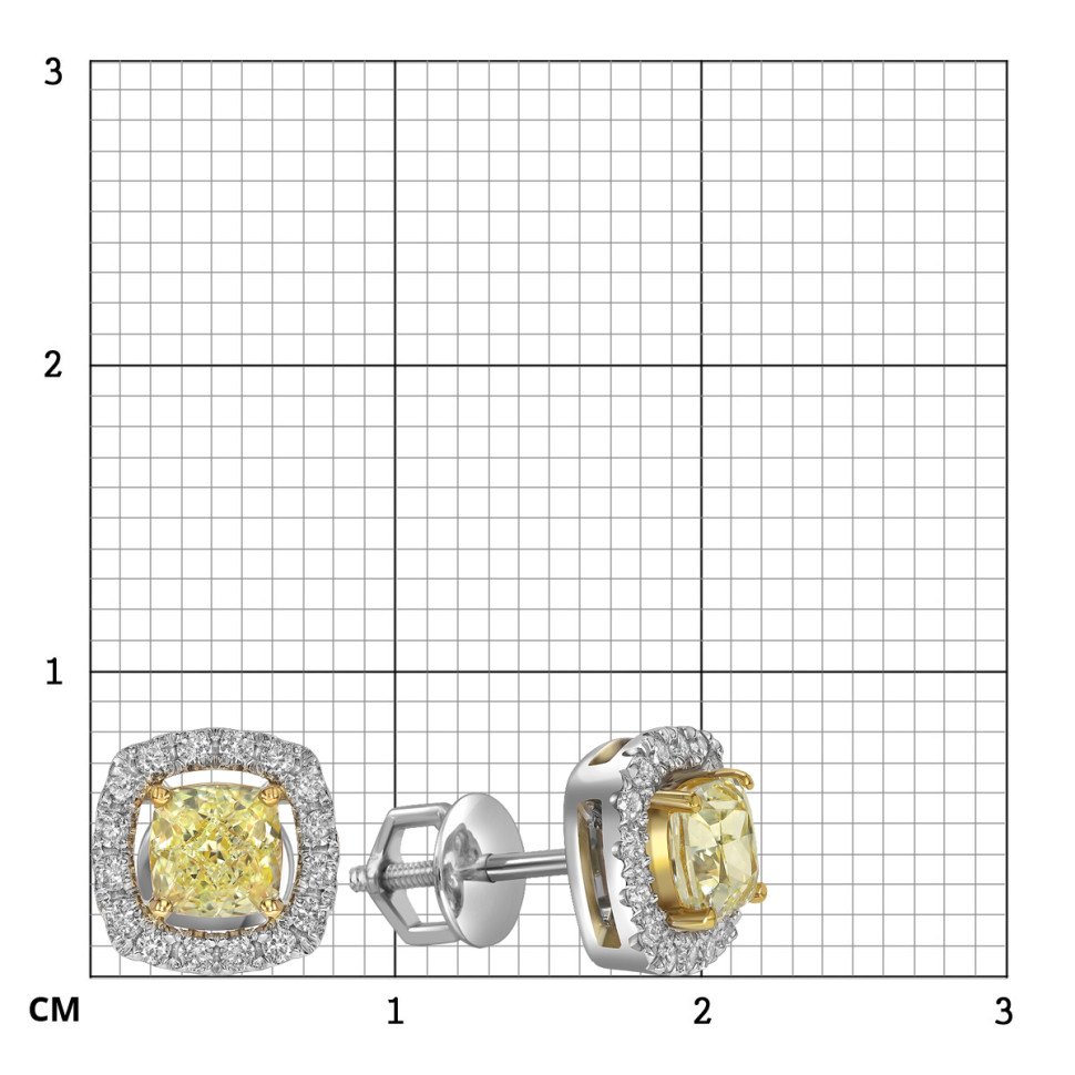 Серьги пусеты из белого золота с бриллиантами (062831)