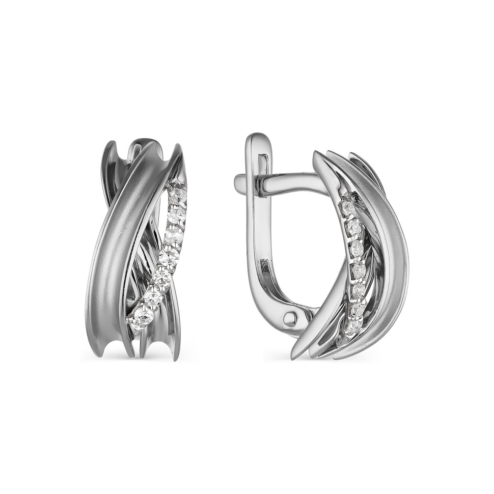 Серьги из белого золота с бриллиантами (042608)