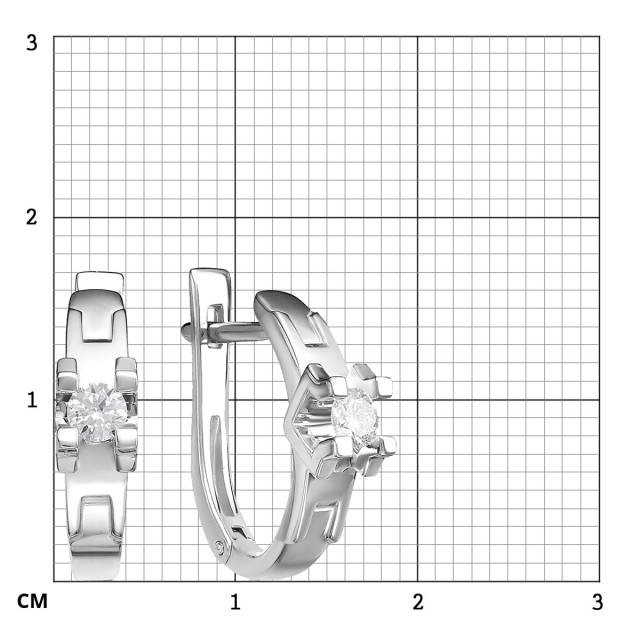 Серьги из белого золота с бриллиантами (053965)