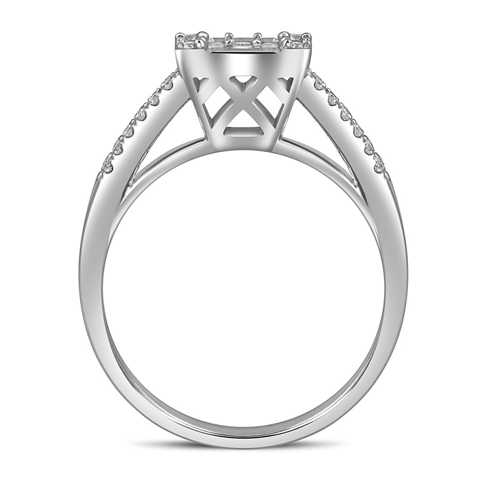 Кольцо из белого золота с бриллиантами (054399)