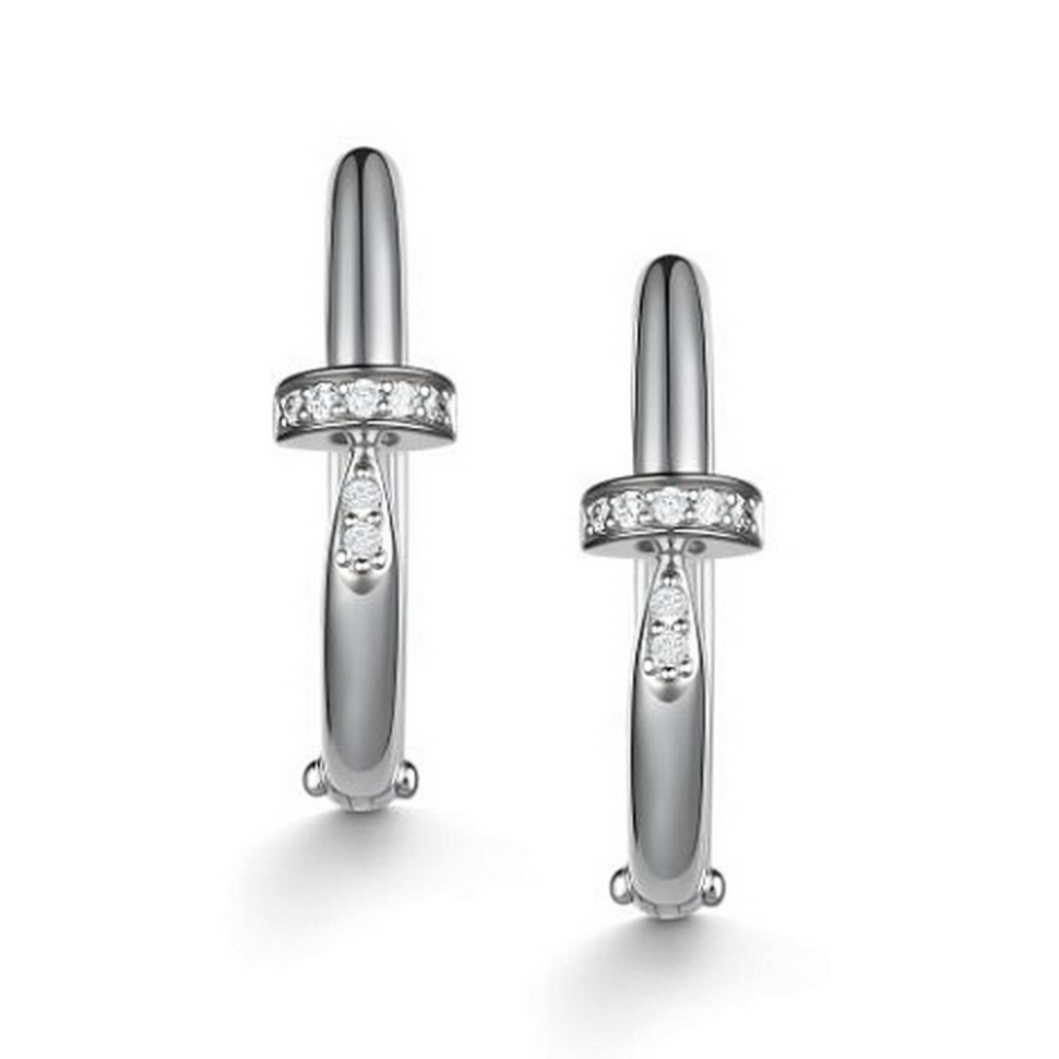 Серьги из белого золота с бриллиантами (059476)