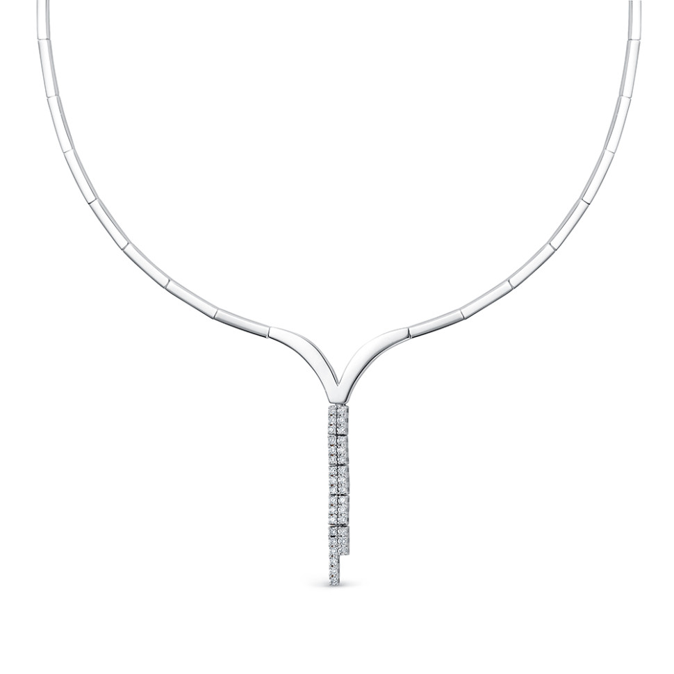 Колье из белого золота с бриллиантами (060396)