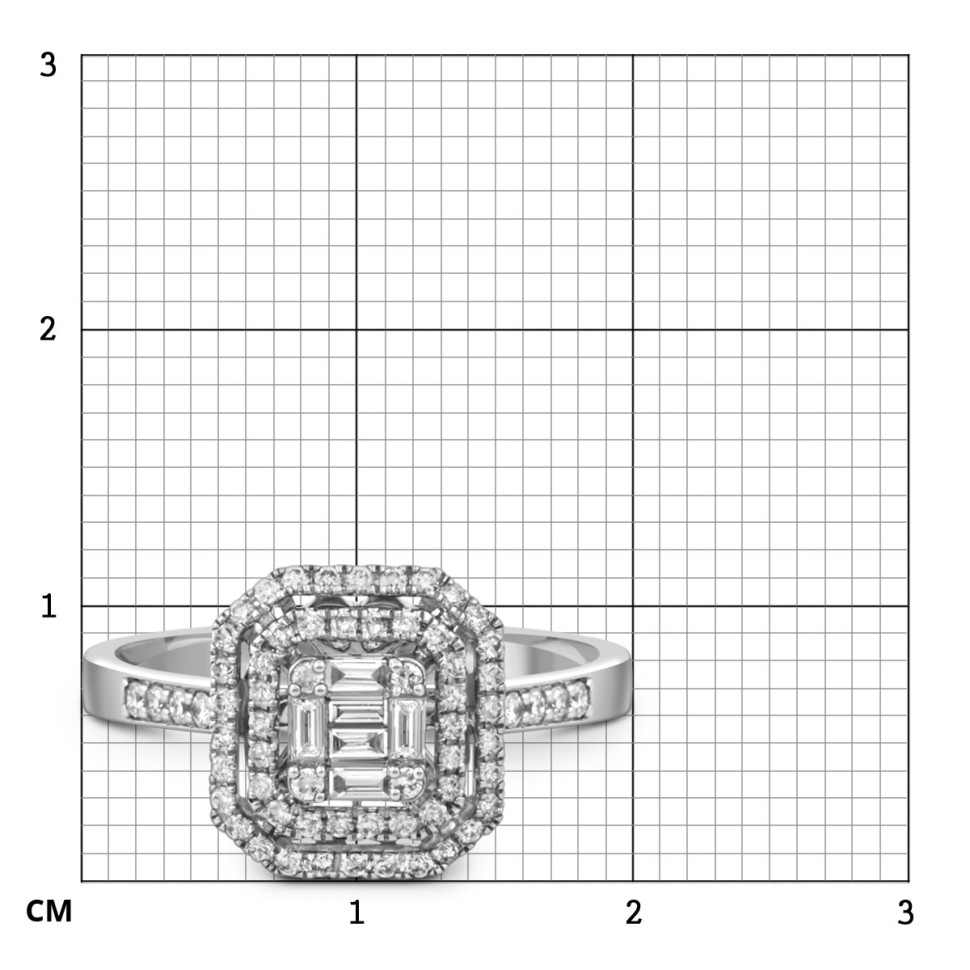 Кольцо из белого золота с бриллиантами (052012)