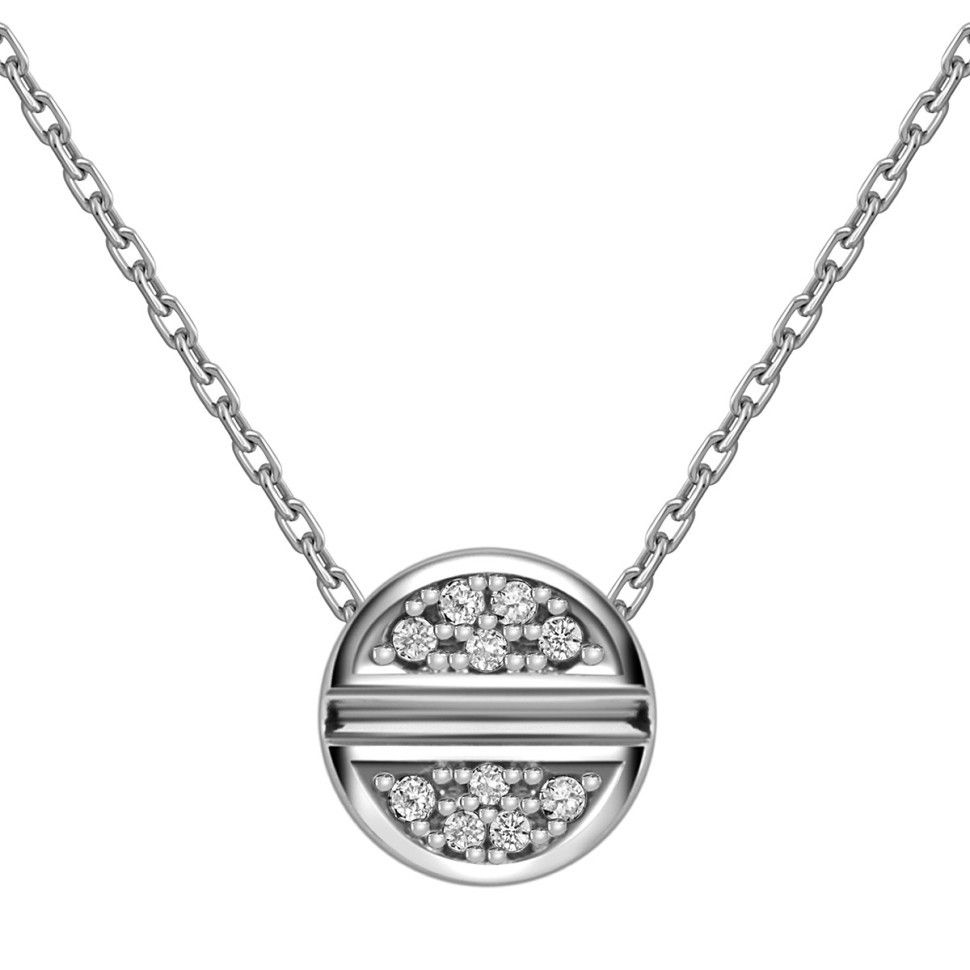 Колье из белого золота с фианитами (057947)