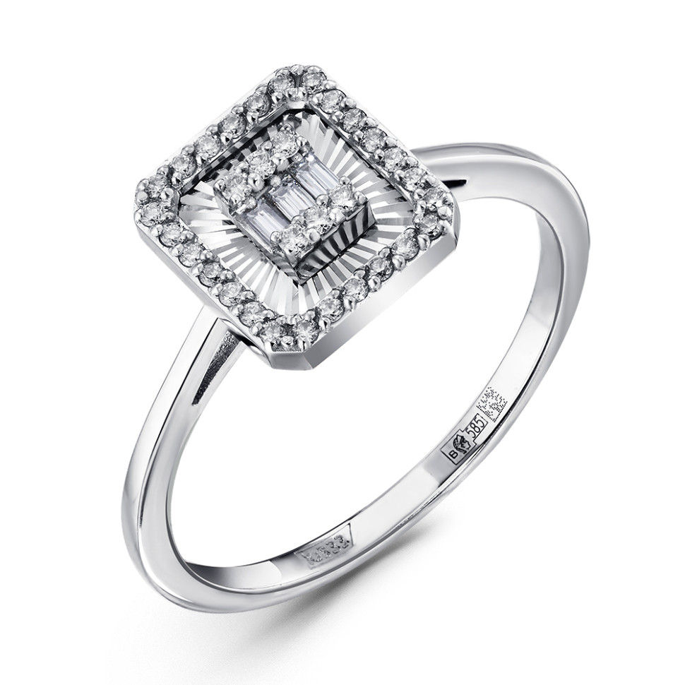 Кольцо из белого золота с бриллиантами (060884)