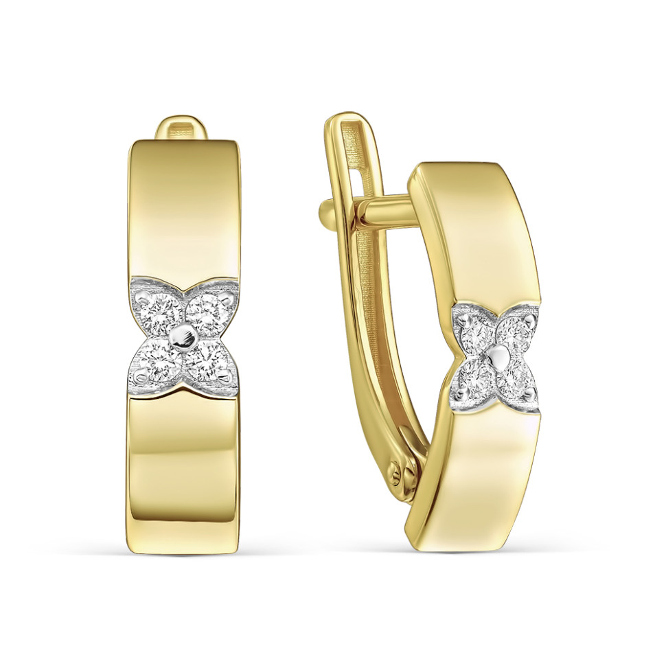 Серьги из жёлтого золота с бриллиантами (060949)