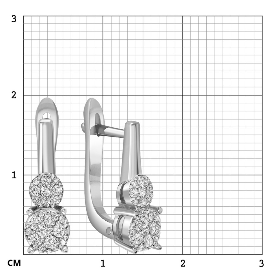 Серьги из белого золота с бриллиантами (039689)