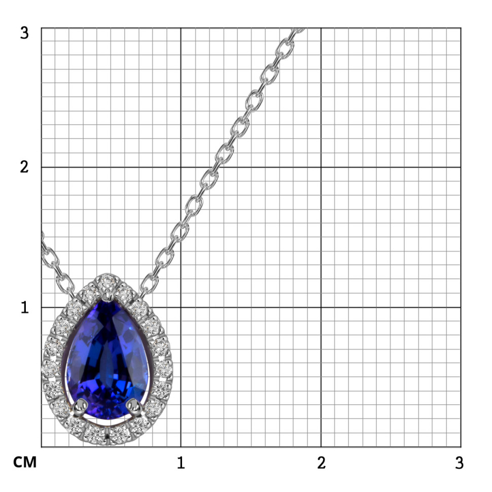 Колье из белого золота с бриллиантами и танзанитом (059179)
