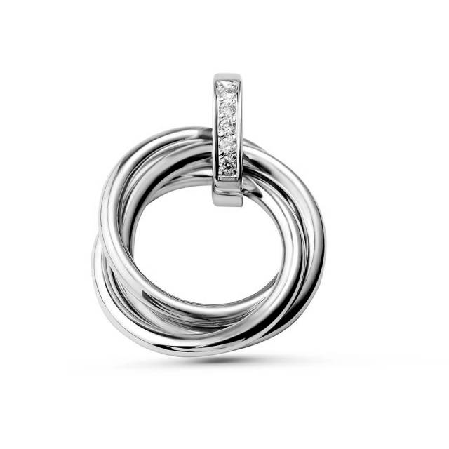 Кулон из белого золота с бриллиантами (061325)