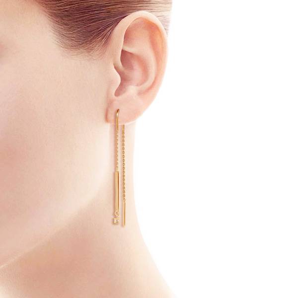 Серьги из красного золота с бриллиантами (047684)