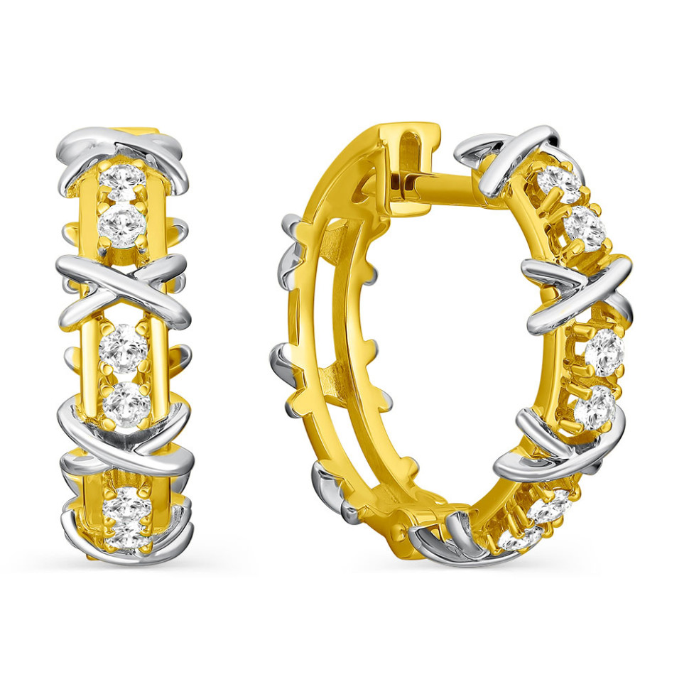 Серьги из жёлтого золота с бриллиантами (059882)