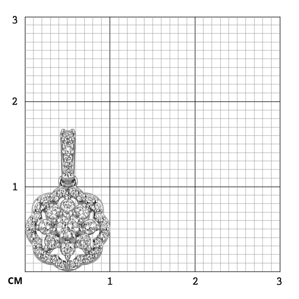 Кулон из белого золота с бриллиантами  (059953)