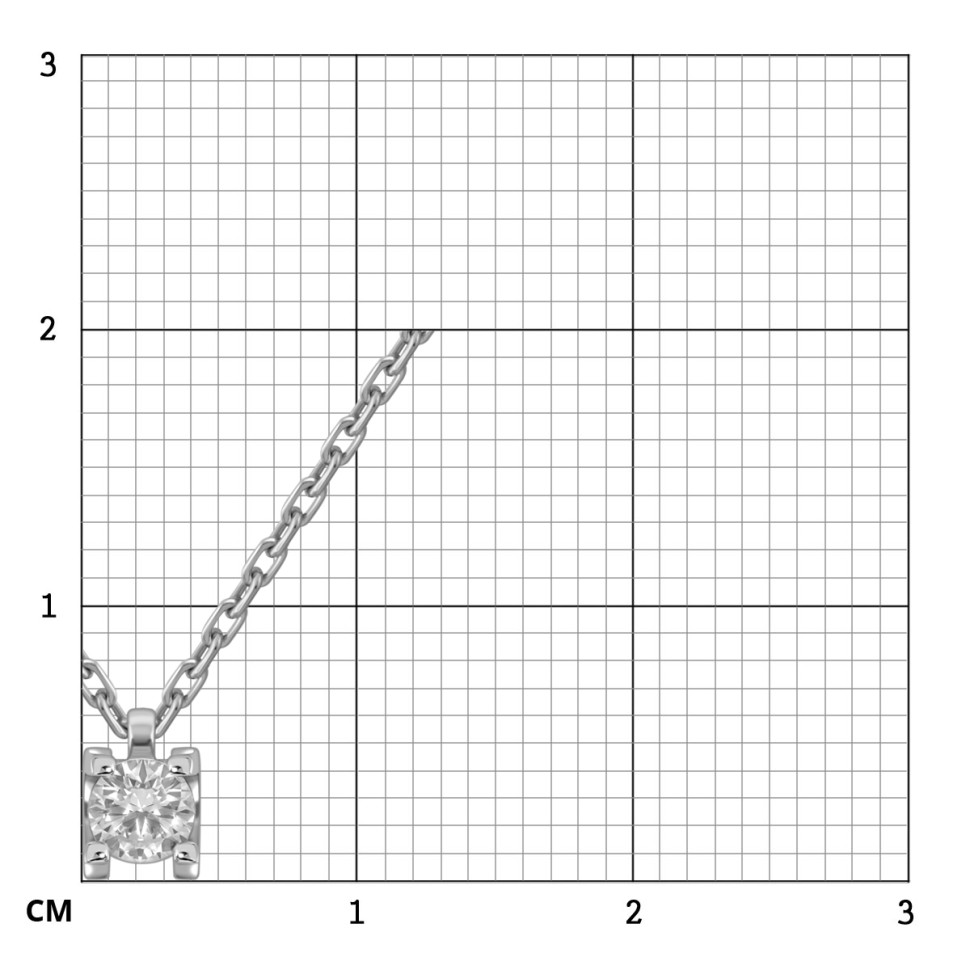 Колье из белого золота с  бриллиантом (055545)