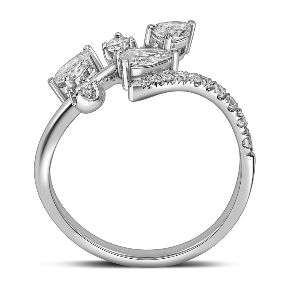 Кольцо из белого золота с бриллиантами  (063664)