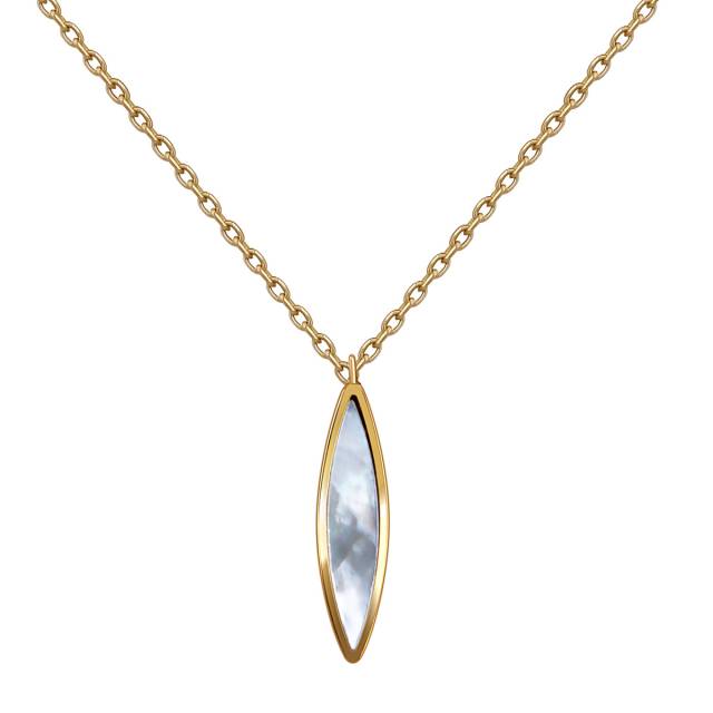 Колье из жёлтого золота с перламутром (057899)