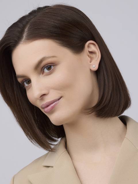 Серьги пусеты из красного золота с бриллиантами (060919)