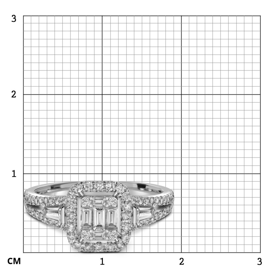 Кольцо из белого золота с бриллиантами (055091)