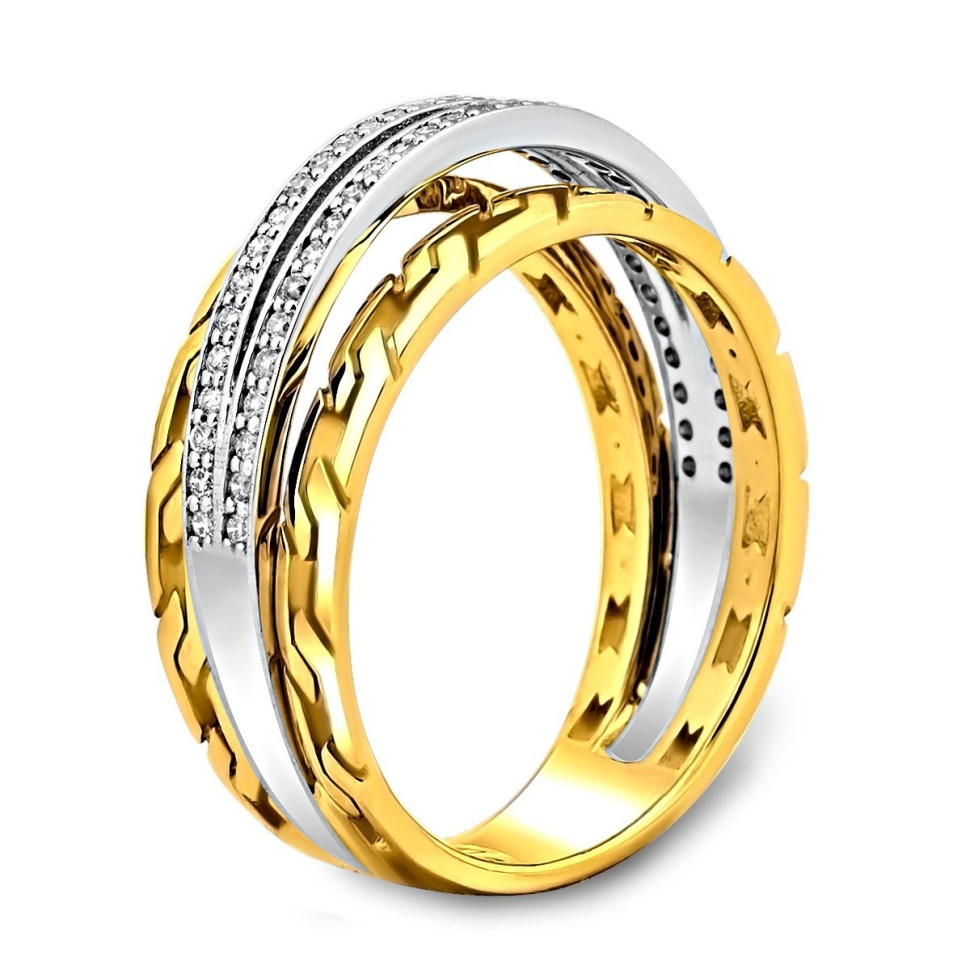 Кольцо из комбинированного золота с бриллиантами (023282)