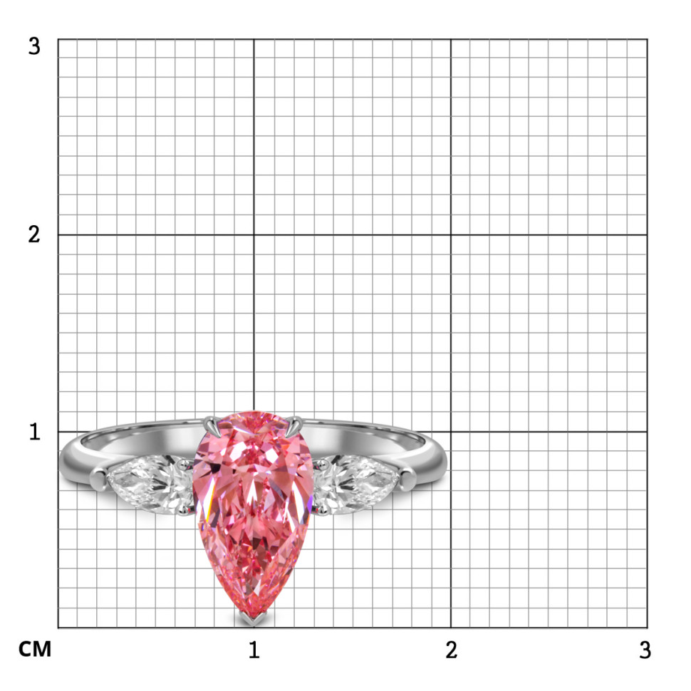 Помолвочное кольцо из белого золота с розовым бриллиантом (060192)
