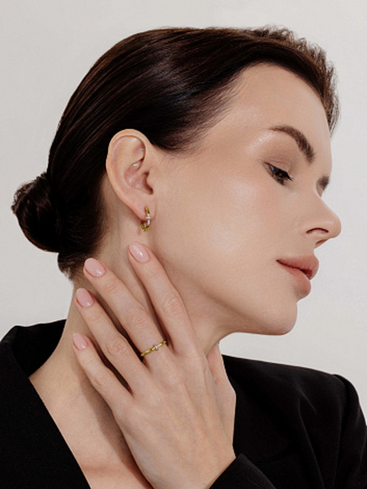 Серьги из жёлтого золота с бриллиантами (059477)