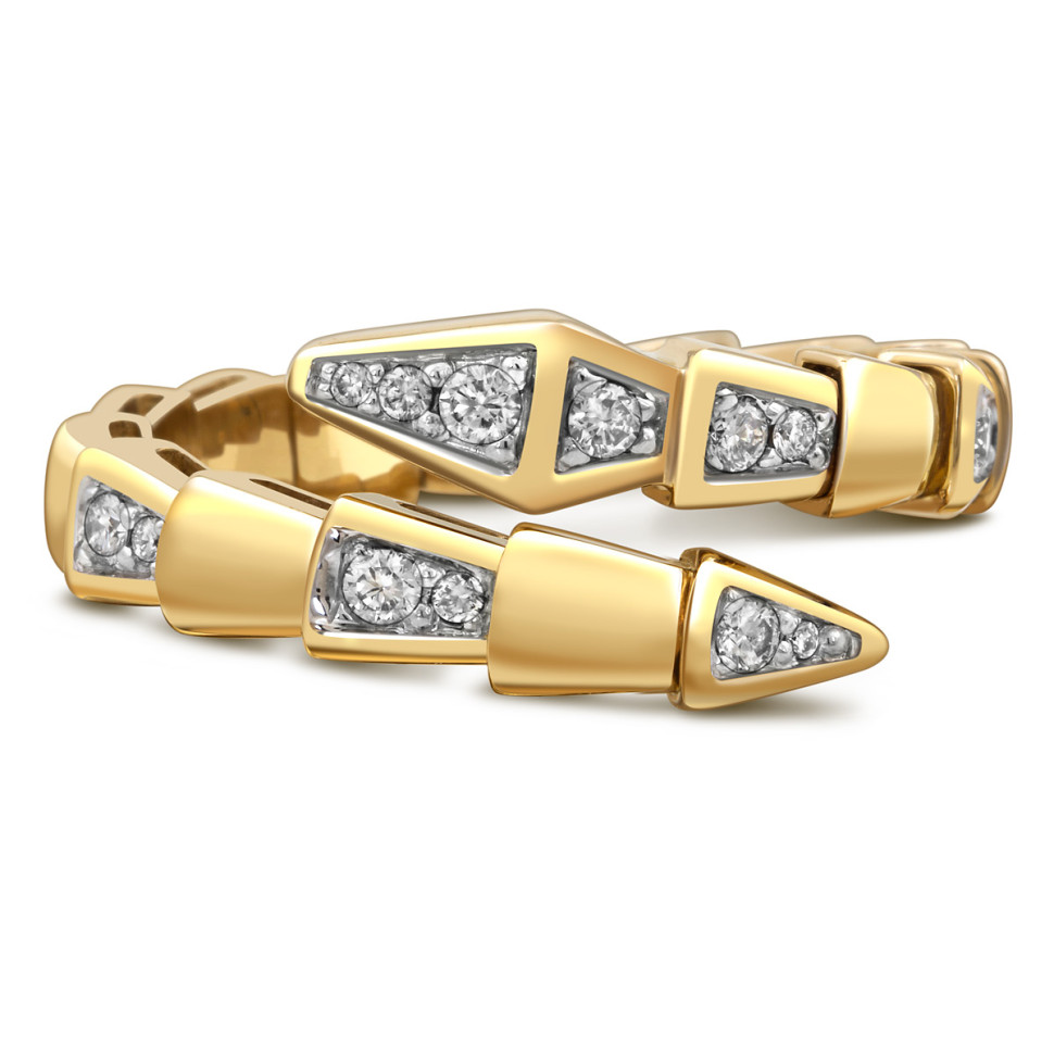 Кольцо из жёлтого золота с бриллиантами (058455)