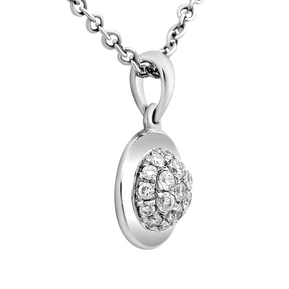 Кулон из белого золота с бриллиантами (017020)