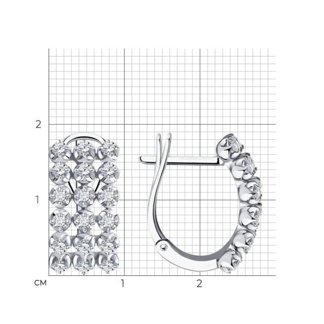 Серьги из белого золота с бриллиантами (052774)