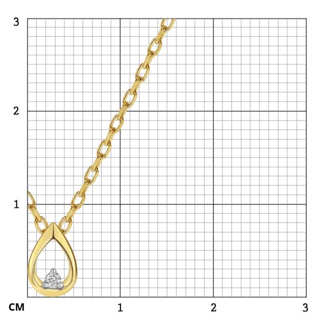 Колье из жёлтого золота с бриллиантом (061995)