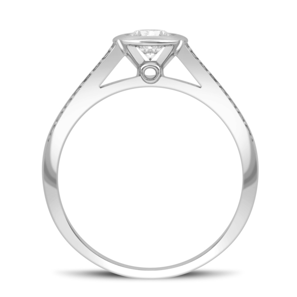 Помолвочное кольцо из белого золота с бриллиантами (031927)