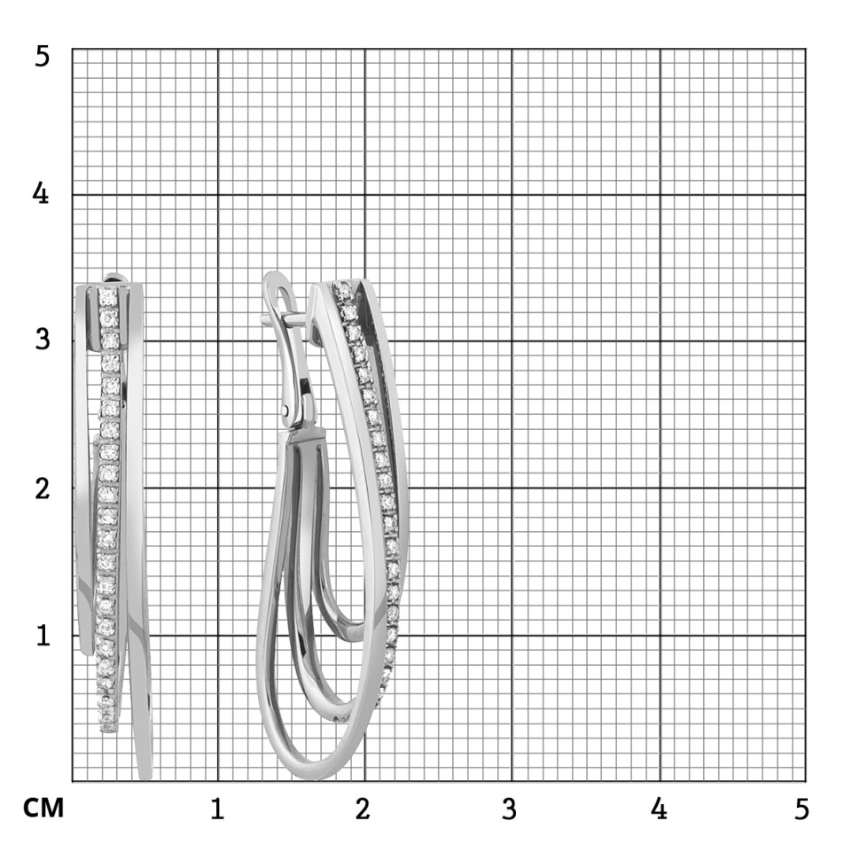 Серьги из белого золота с бриллиантами (025765)