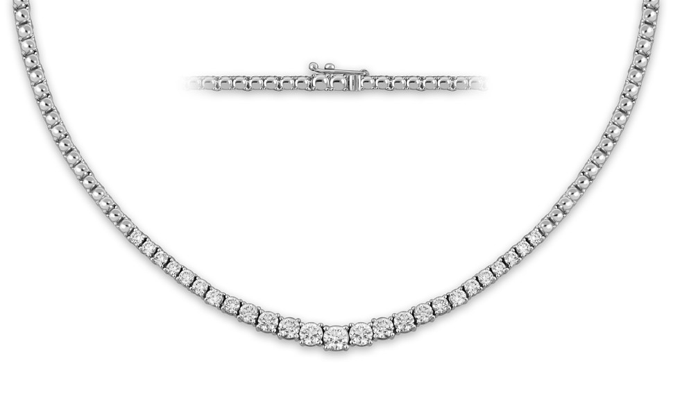 Колье из белого золота с бриллиантами (051929)