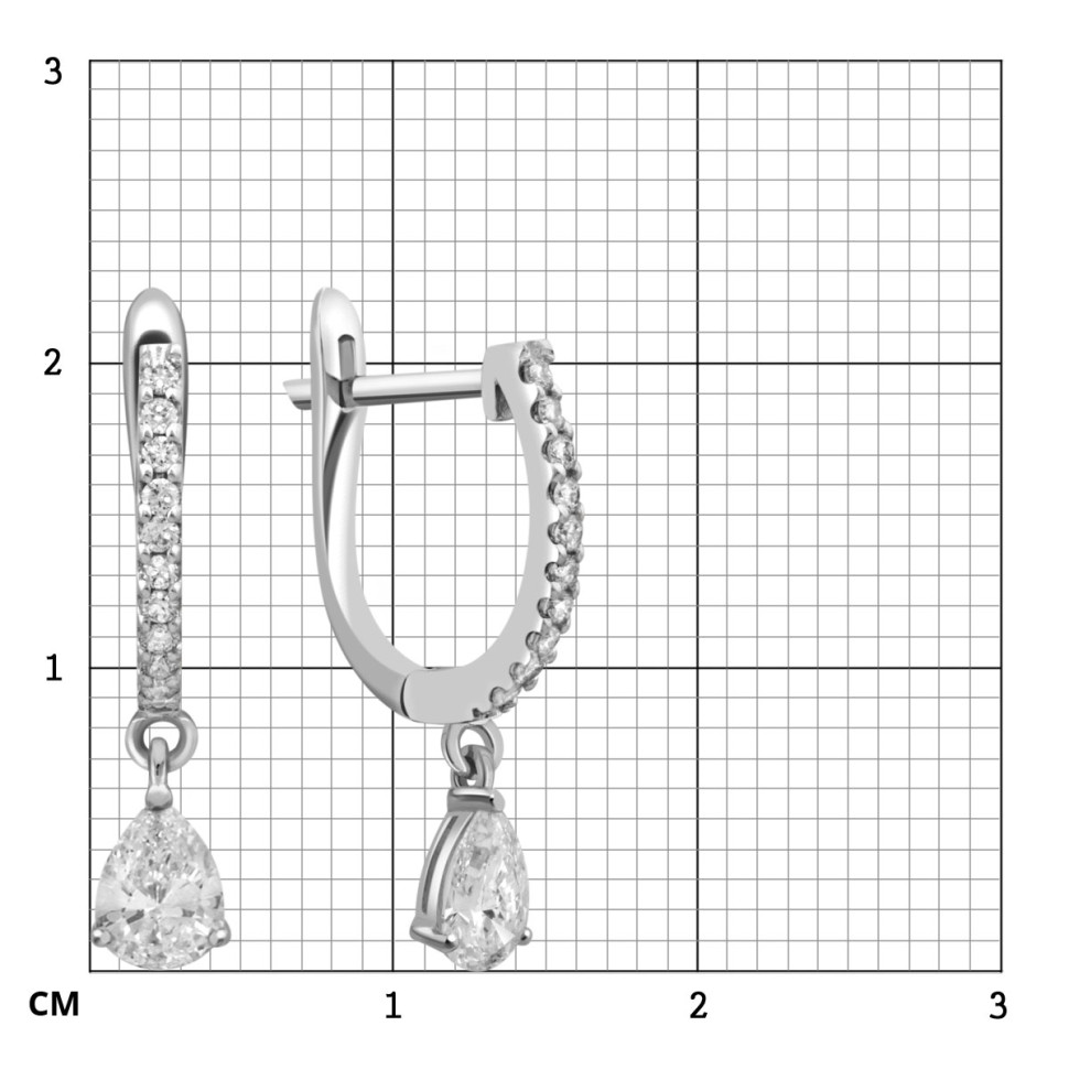 Серьги из белого золота с бриллиантами (035495)