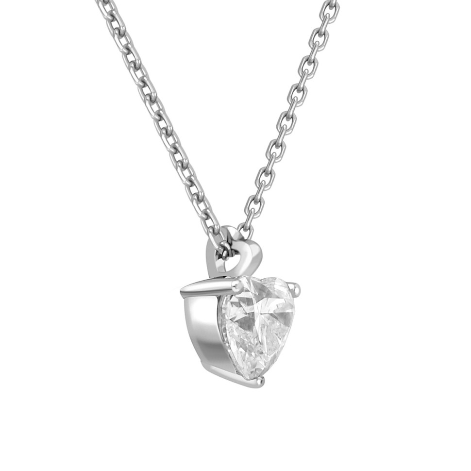 Колье из белого золота с бриллиантом Сердце (043265)