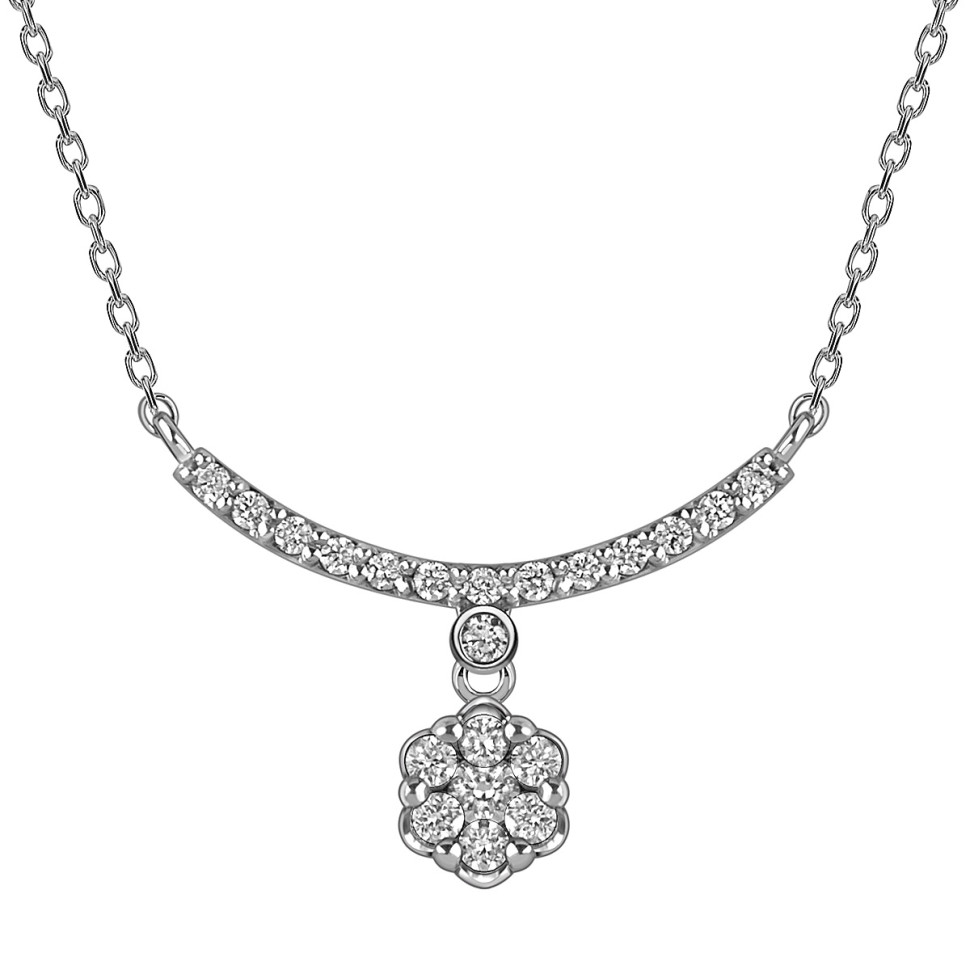 Колье из белого золота с бриллиантами (059523)