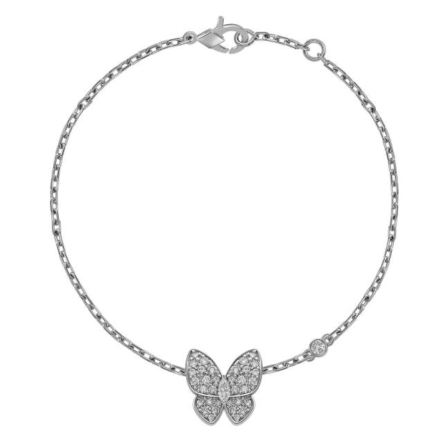 Браслет из белого золота с бриллиантами "Бабочки" (059689)